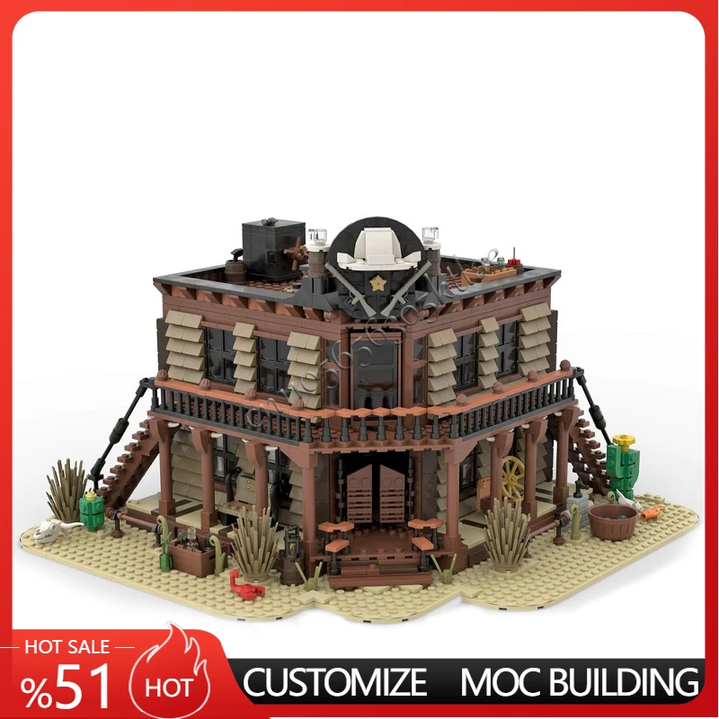 

New 2300 PCS Hot Selling MOC Customize Luxury Western Bar Model Building Blocks Diy Education Assembly Kids Toys Surprise Gifts