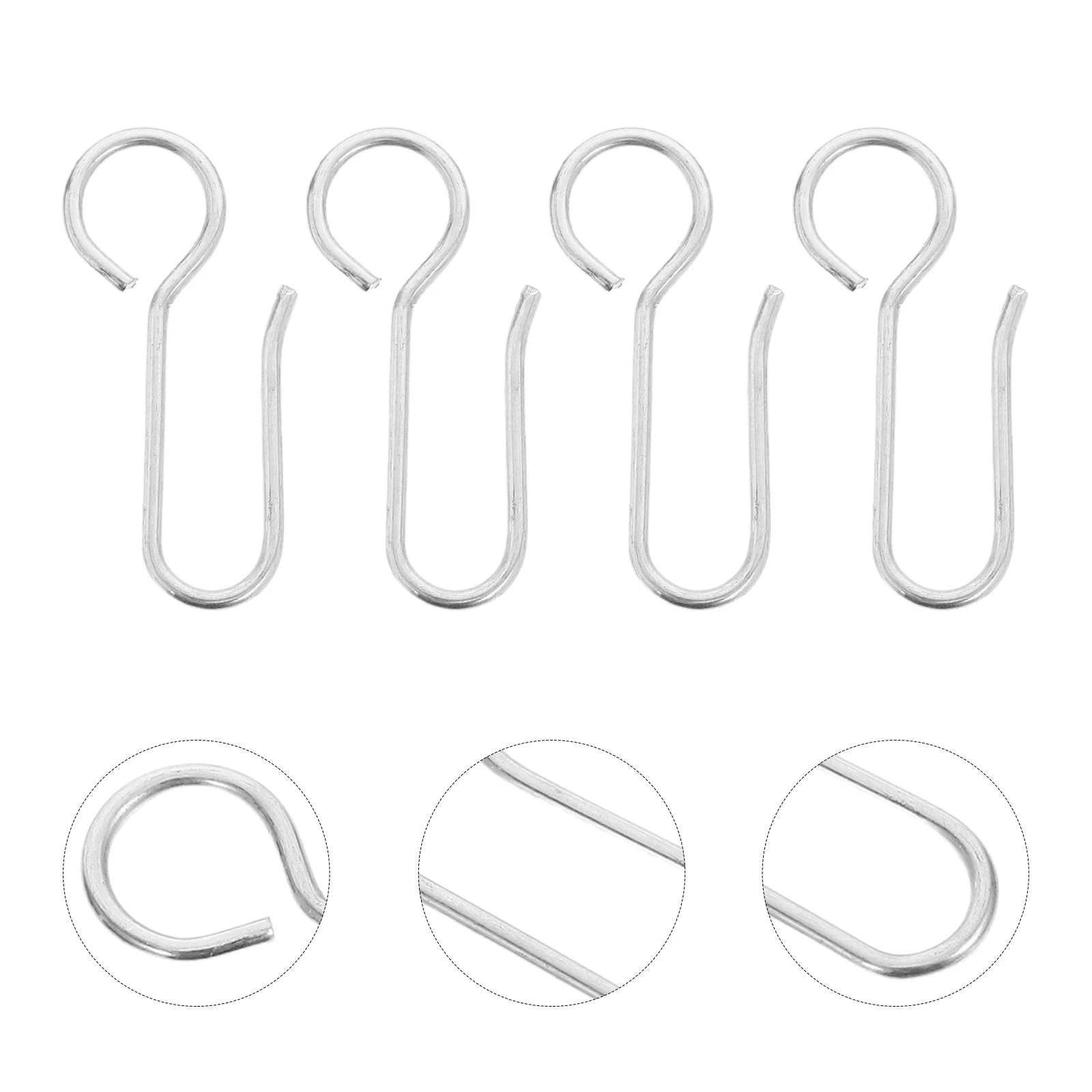 

30Pcs Metal Curtain Track Hooks S-Shaped for Smooth Sliding Small Drape Hanging Home Office Rv Hotel Decor Easy Install Slide
