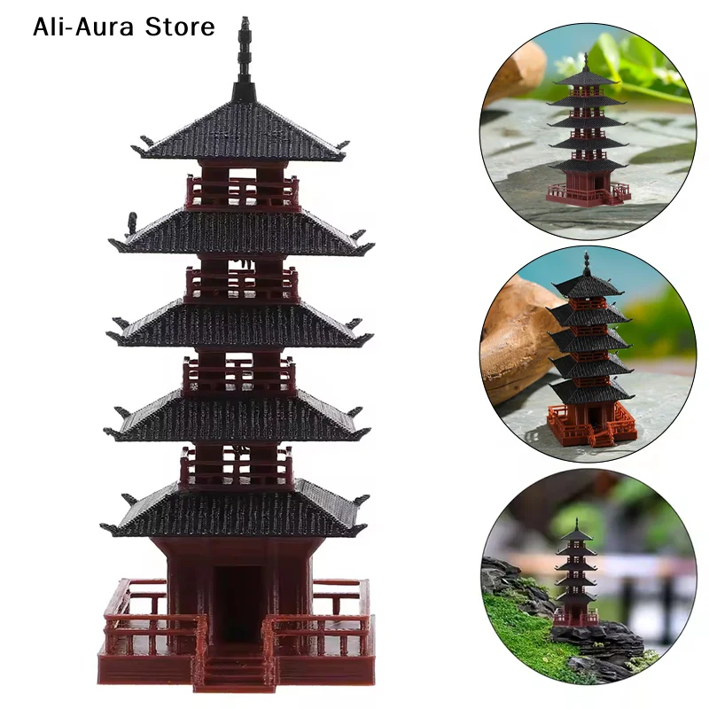 Mini Bonsai Zen Garden - 1Pcs Mini Pagoda Statue Chinese Ancient