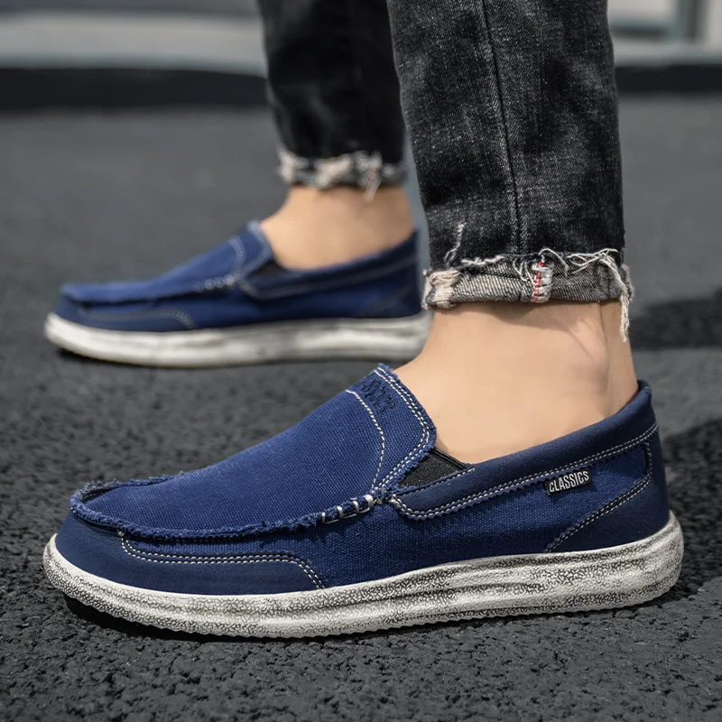 2023 Summer New Men\'s Canvas Boat Shoes Outdoor Lightweight Convertible Slip-On Loafer Fashion Casual Beach Shoes Big Size 48