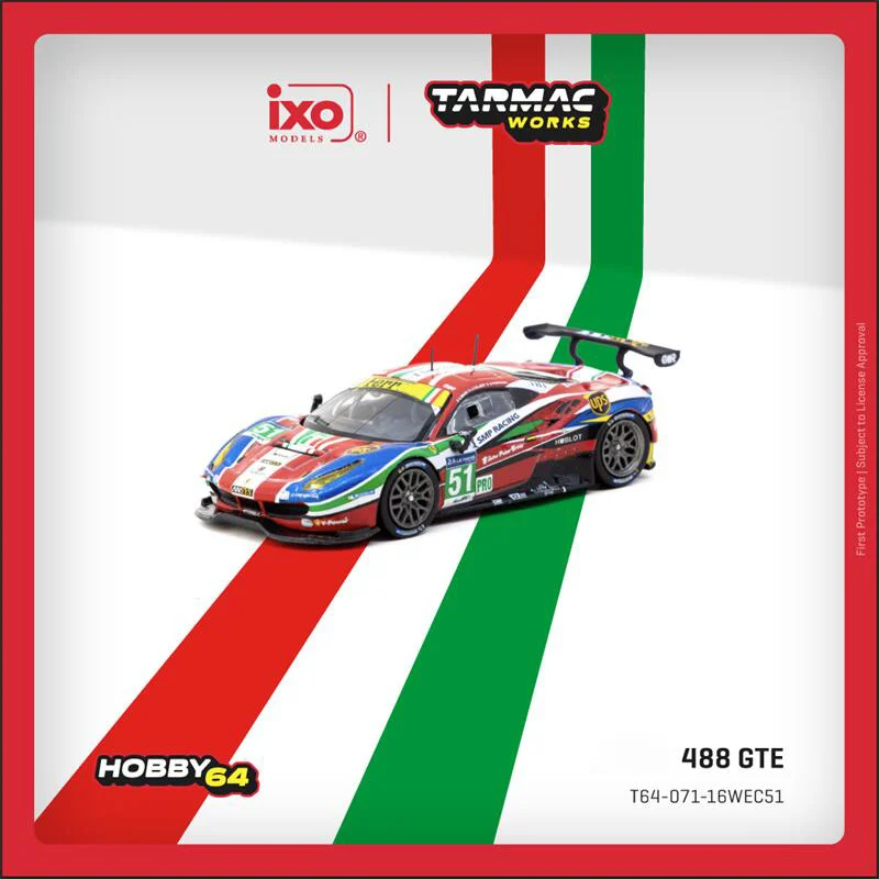 

(Предзаказ) Tarmac Works 1:64 488 GTE 24 часа Le Mans 2016 г. Брюни/J. Каладо/А. Литая под давлением коллекционная модель автомобиля Pier Guidi