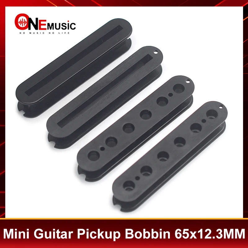 20PCS Mini Guitar Pickup Bobbin 65x12.3x9.8/11.8mm 6 Hole Screw or Slug Style/One line Style Guitar Bobbin Black