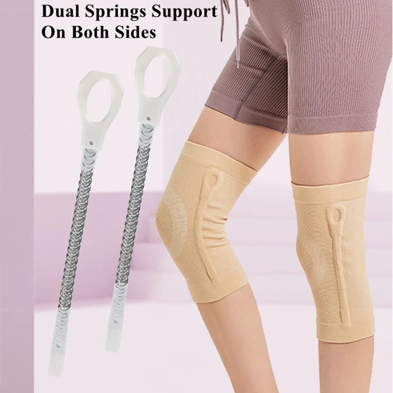 2pcs Knee Brace Knee Pads Protector Knee Compression Sleeve with Double-Side Spring Stabilizers for Jump Roping Meniscus Tears