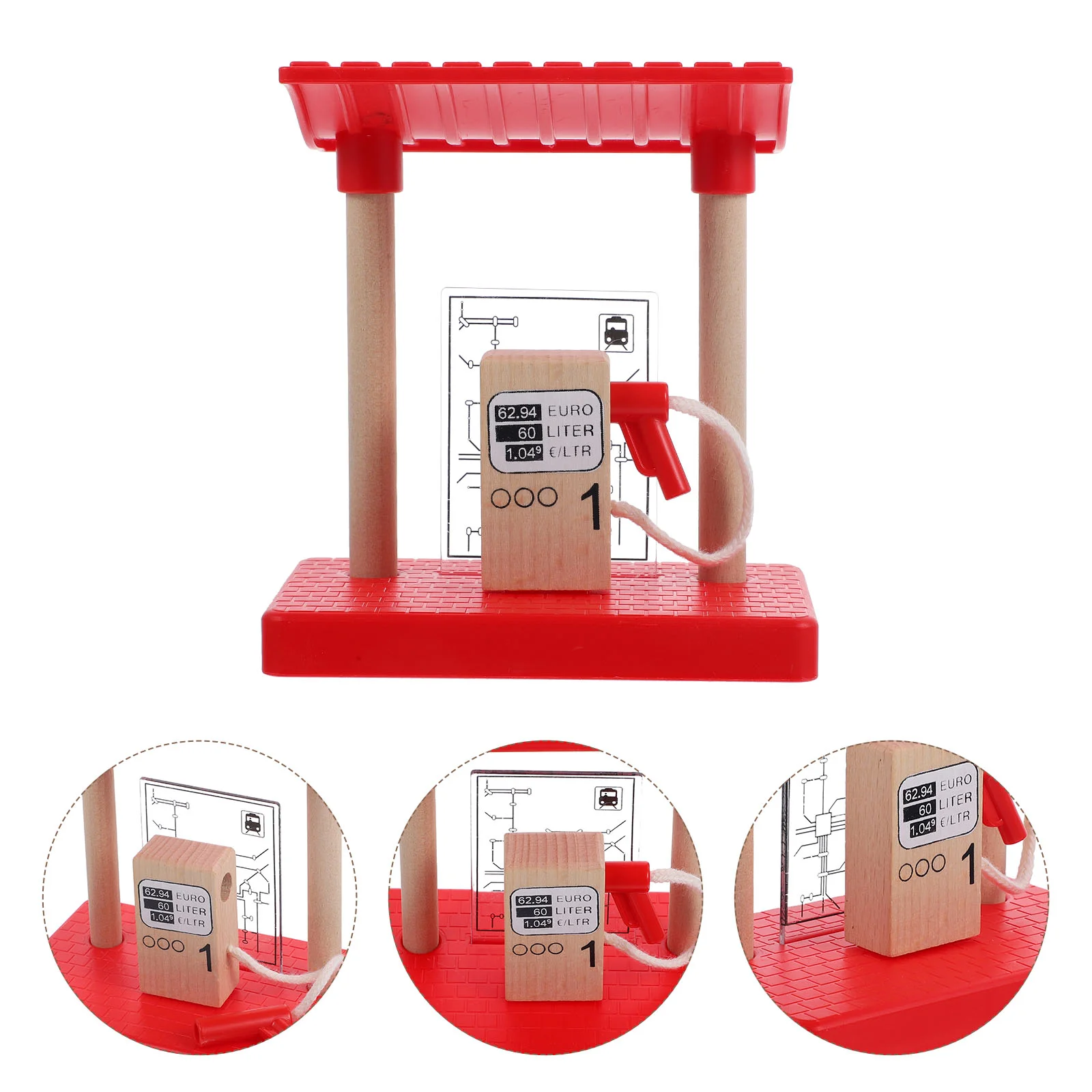 Modèle de bloc routier en bois pour enfants, accessoires de voie ferrée, jouets pour enfants, chemin de fer en bois