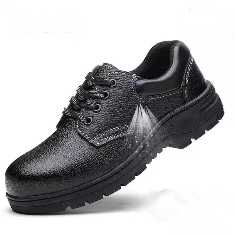 cheap price  anti hit and anti stab and anti slip and refractory flower waterproof steel cap safty shoes for factory  worker