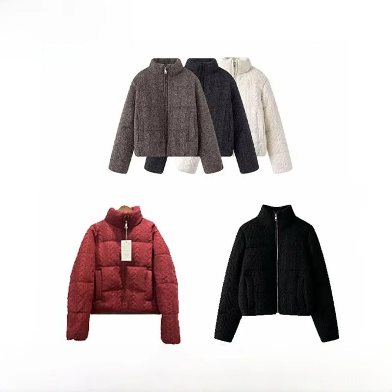 

Новинка зимнего сезона: Женская вязаная куртка с длинными рукавами из хлопка и полиэстера, универсальная, для повседневной носки, утепленная, стандартной длины