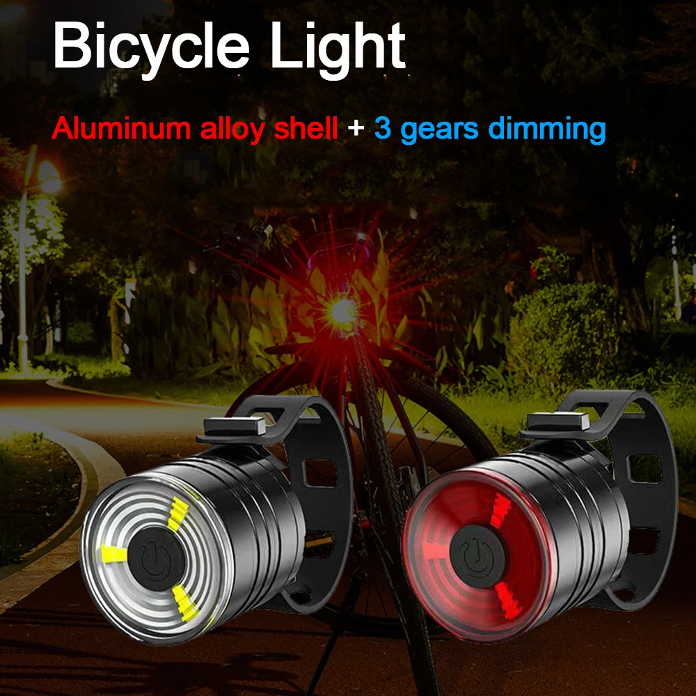 

MTB Bike Light Waterproof LED USB Rechargeable Bicycle Front Rear Lights Mountain Bike Headlight Cycling Taillight Bicycle Lamps