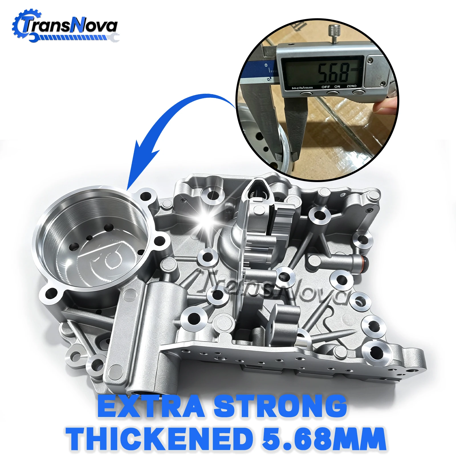 TransNova 5,68 mm verstärkte 0AM DQ200 Getriebe-Ölplatten- und Akkumulatorgehäuseplatte DSG 7 0AM325066AC/C/R für Audi A3 A1 VW Golf – Detail 2