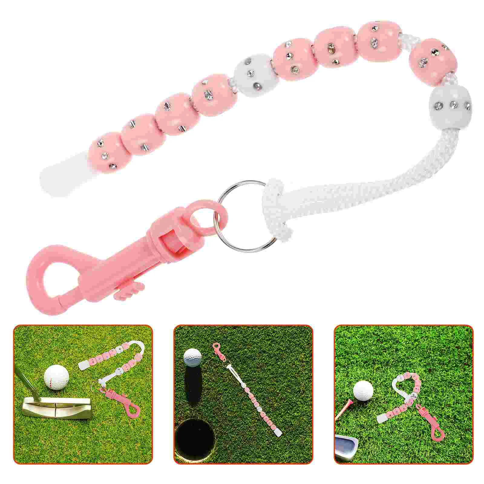 Golf Ball Scorer Counter Ladies Accessories Counters for Women Beads Scoring Stroke Pink Bracelet Miss