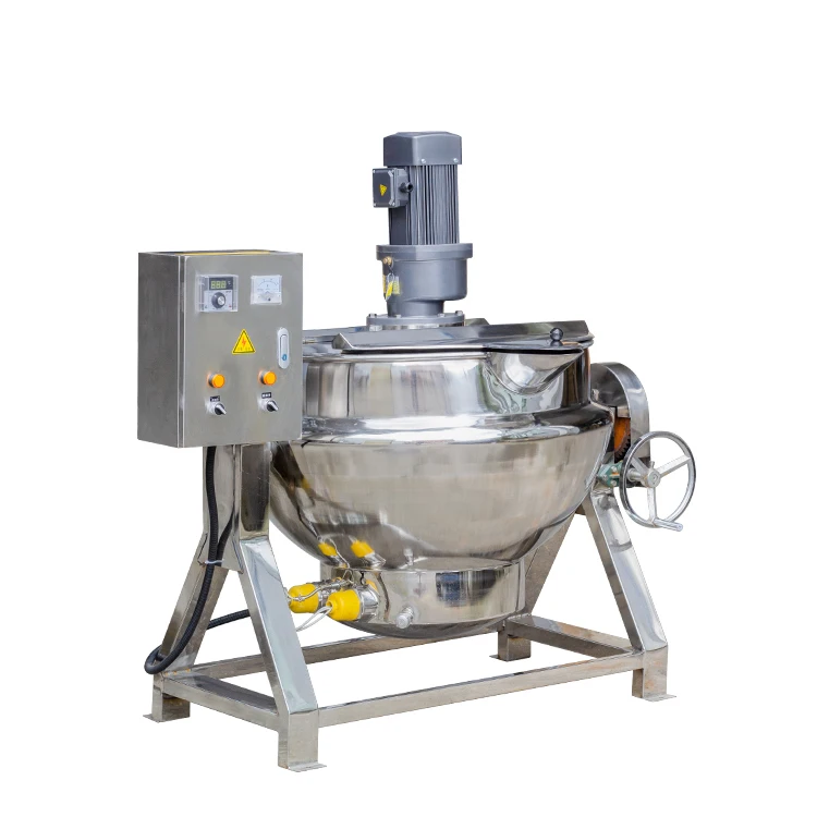 Industrial Jacketed Cooking Kettle Tomato Paste Soup Sugar Melting Machine Boiler Jacketed Kettle with Mixer