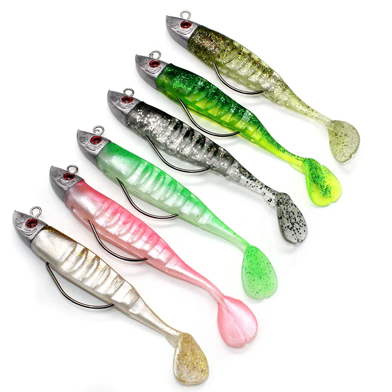 Isca Artificial Dupla Cor com Anzol, Tipo Peixe, Cauda em T, 13cm/26g e 10cm/15g, Isca de Pesca com Anzol Curvo, Atacado