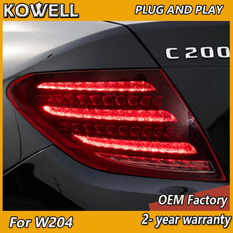 Car Styling for Mercedes Benz W204 Taillight 2007-2013 W204 Tail Lights DRL+Brake+Turn Signal+Reversing+Fog