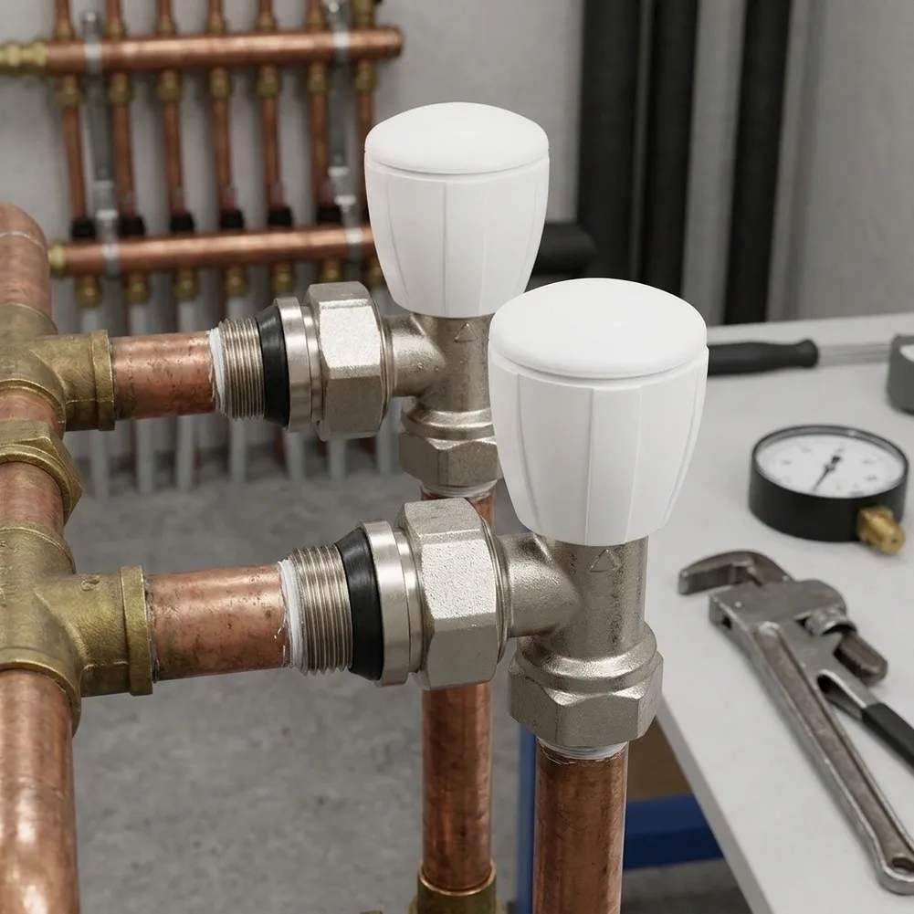 DN15 Angle Valve with Thermostatic Function for Radiator Temperature Management Using G Thread Connection Type