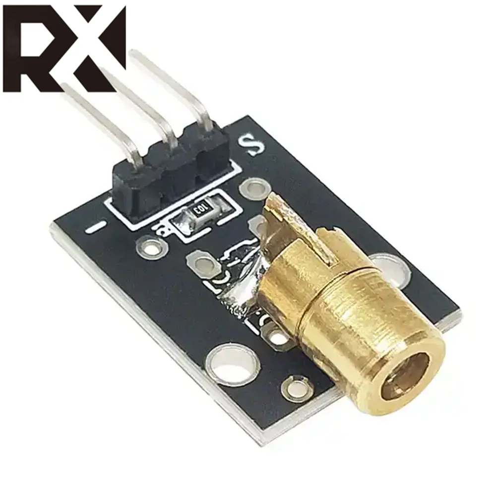 5pcs  KY-008 650nm Laser sensor Module 6mm 5V 5mW Red Laser Dot Diode Copper Head for Arduino