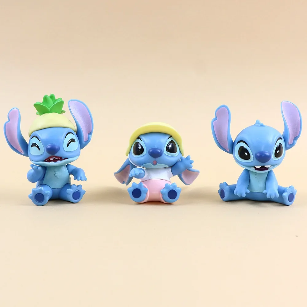 New Disney Stitch Anime Figure Casual Series Kawaii Stroller Doll Cartoon Cute Table Ornament Kids Toys Christmas Birthday Gifts