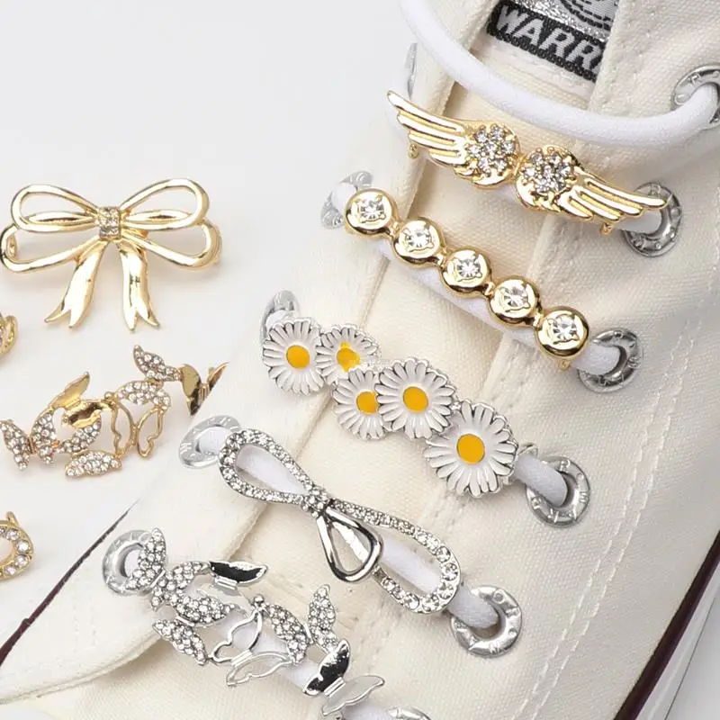 Shoelaces Clips Decorations Charms Rhinestones Shoe Charms Faux Jeweled Sneakers Girl Gift DIY Lace Buckle Shoes Accesories 1Pcs