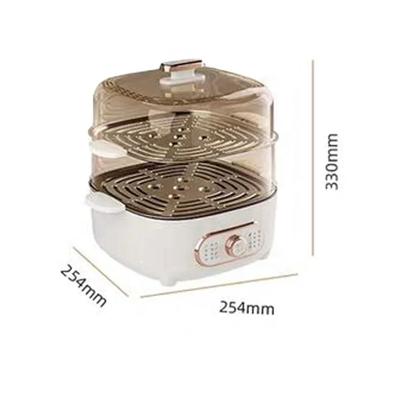 Vaporizador eléctrico portátil de acero inoxidable para uso doméstico, temporizador de 220V, máquina de vapor para desayuno