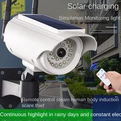 LED Solar Sensor Wall Light Waterproof Outdoor Motion Sensor Simulation Surveillance Camera Light Garden Door Front Road Stairs