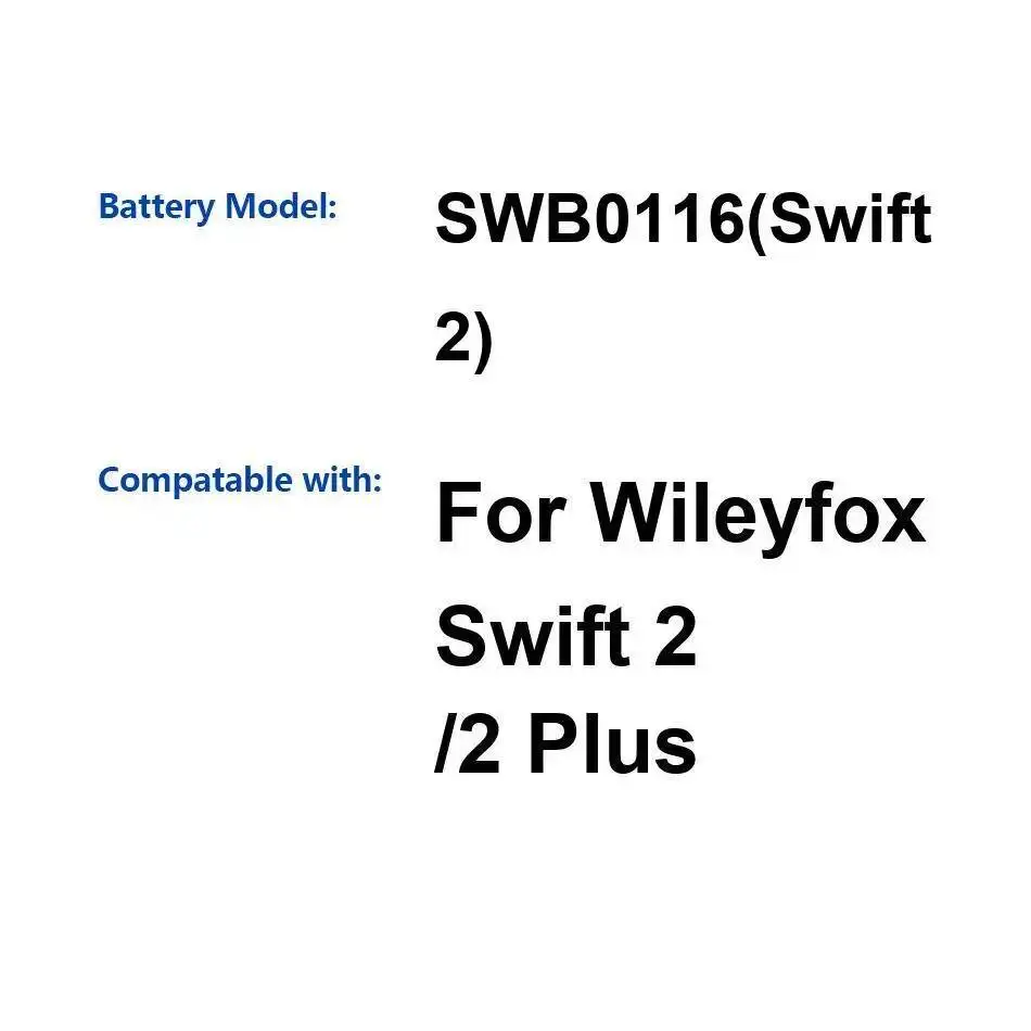 

Долговечный аккумулятор для мобильного телефона Wileyfox Swift 2 Plus SWB0116, высокая совместимость, 2700 мАч