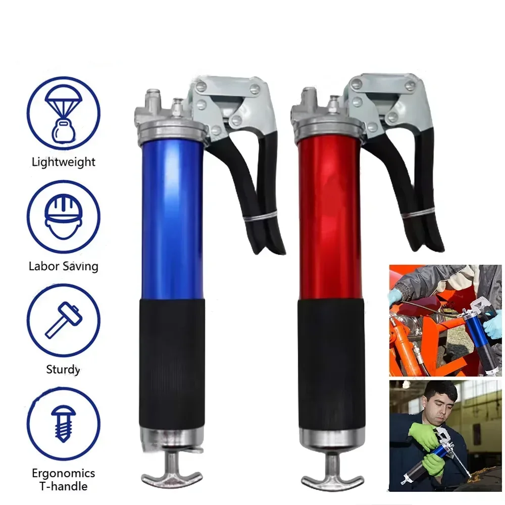 Manual Grease Gun Injector 6000-7000 PSI High-Pressure Pumping Grease Gun With Flexible Hose Auto Maintenance Tool