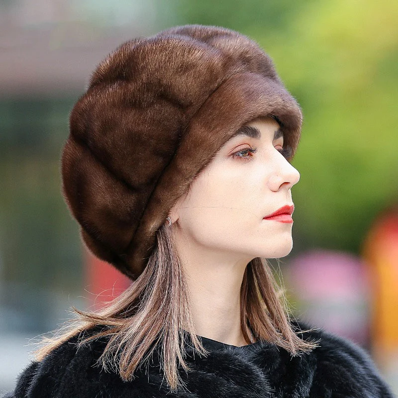 

New Warm Mink Hair Whole Mink Beret Winter Women's Beret Fashion Korean Thickened Elegant Mink Skin Hat