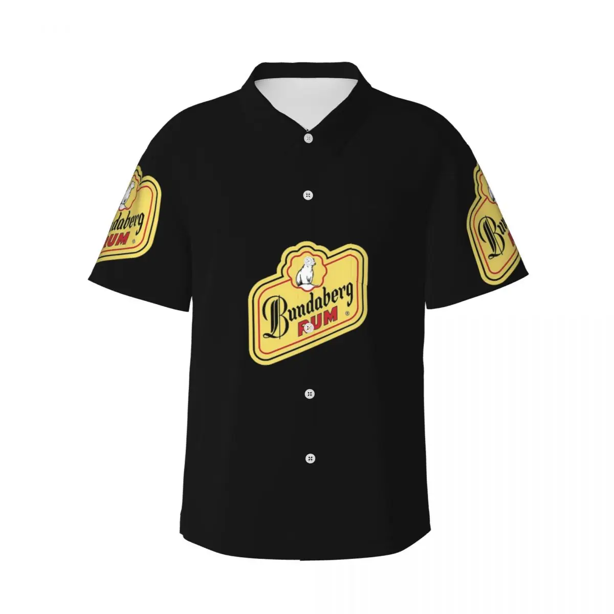 

Bundaberg Rum Мужские рубашки Гавайская рубашка с коротким рукавом Повседневные топы с лацканами для летнего пляжа