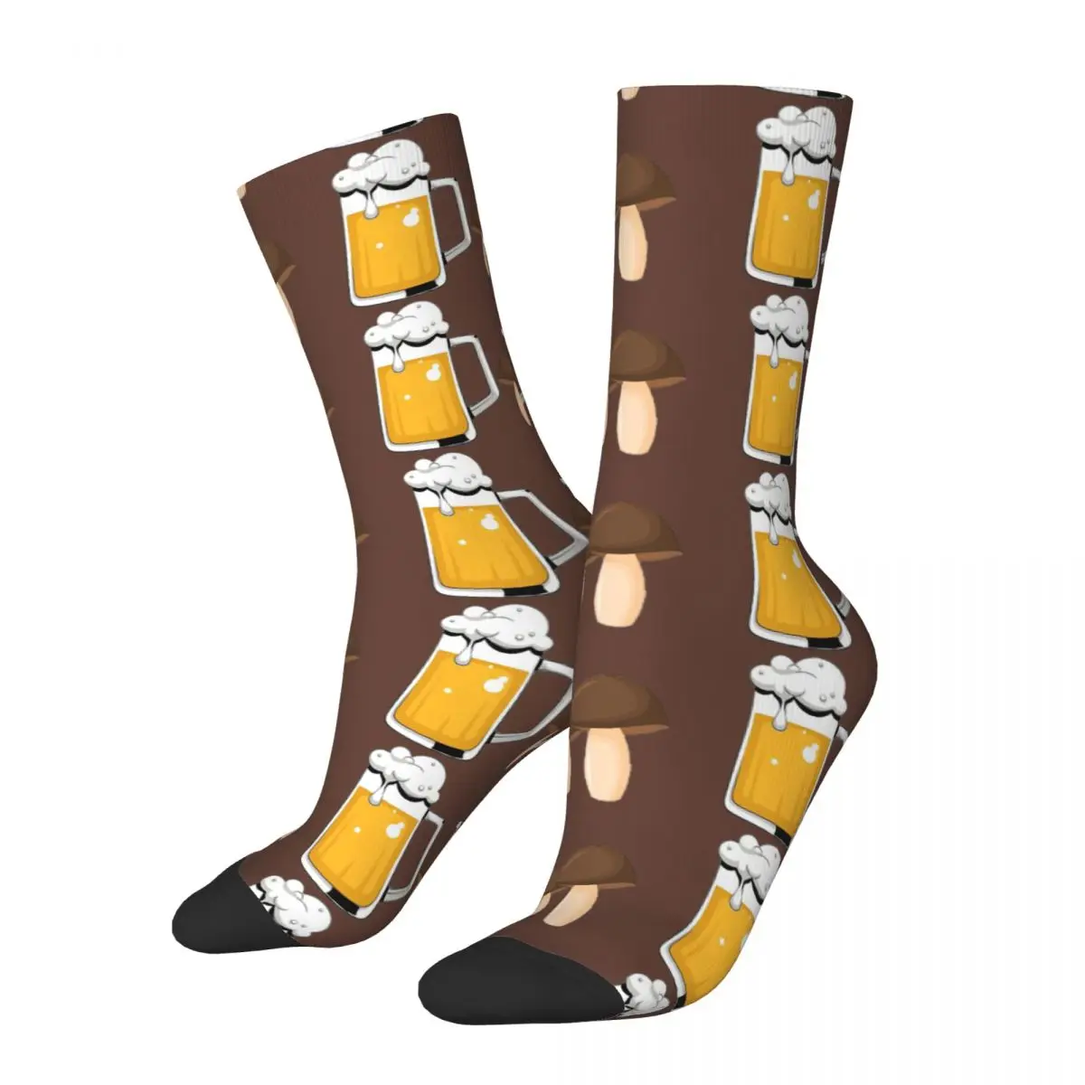 Happy Funny Men's compression Socks Is Beer Gift Retro Harajuku Magic Mushroom Fantasy Animation Street Style Seamless Crew Sock