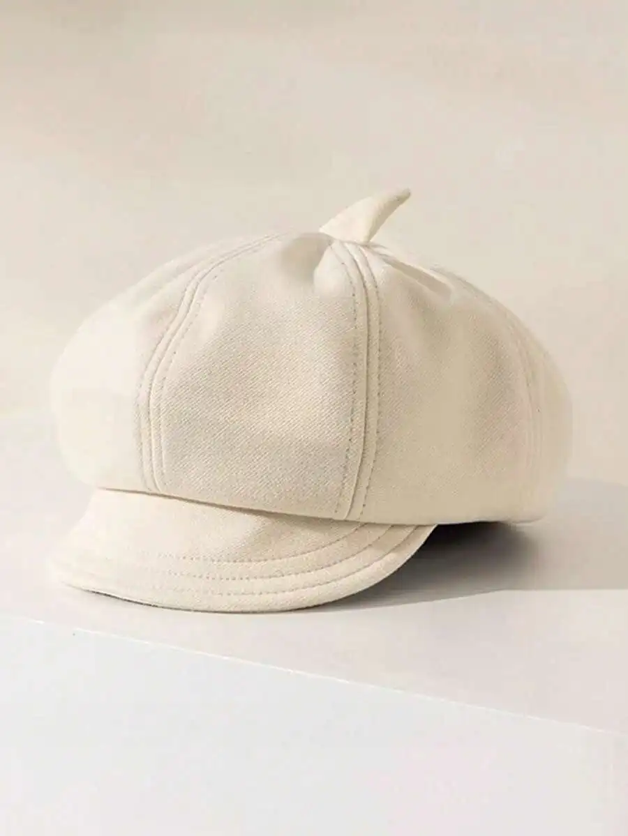 

Unisex Solid Retro Newsboy Hat For Adults Spring Autumn Daily Wear