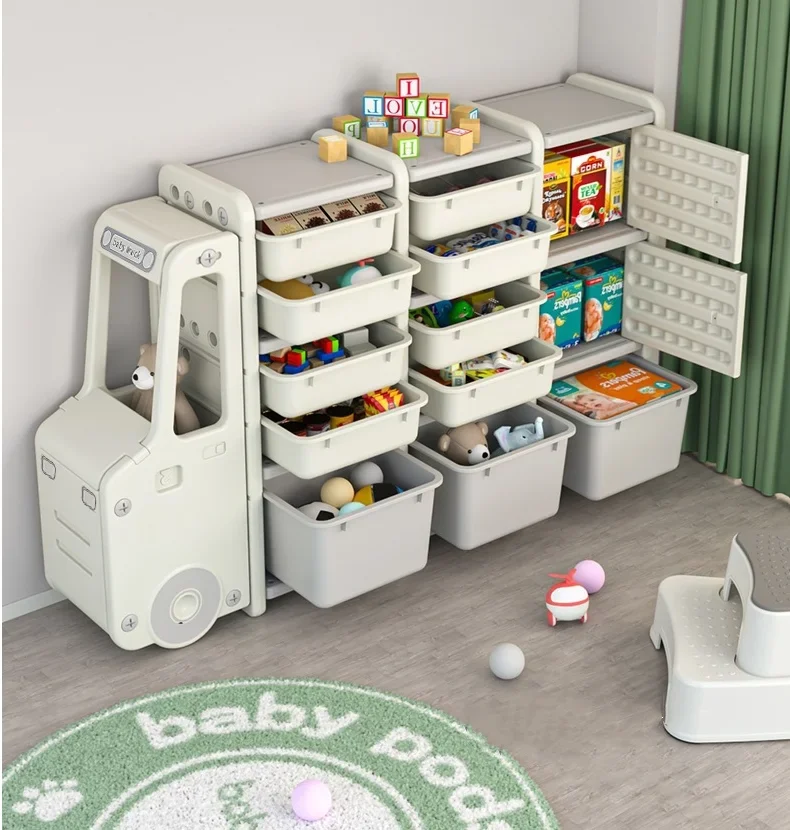 Wholesale Newest Modern Minimalist Layer Children's Toy Car Baby Cartoon Storage Cabinet Rack