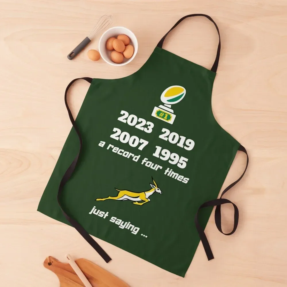 South Africa supporter: winners 4 times just saying (white) Apron chef costume Women's Dresses Apron