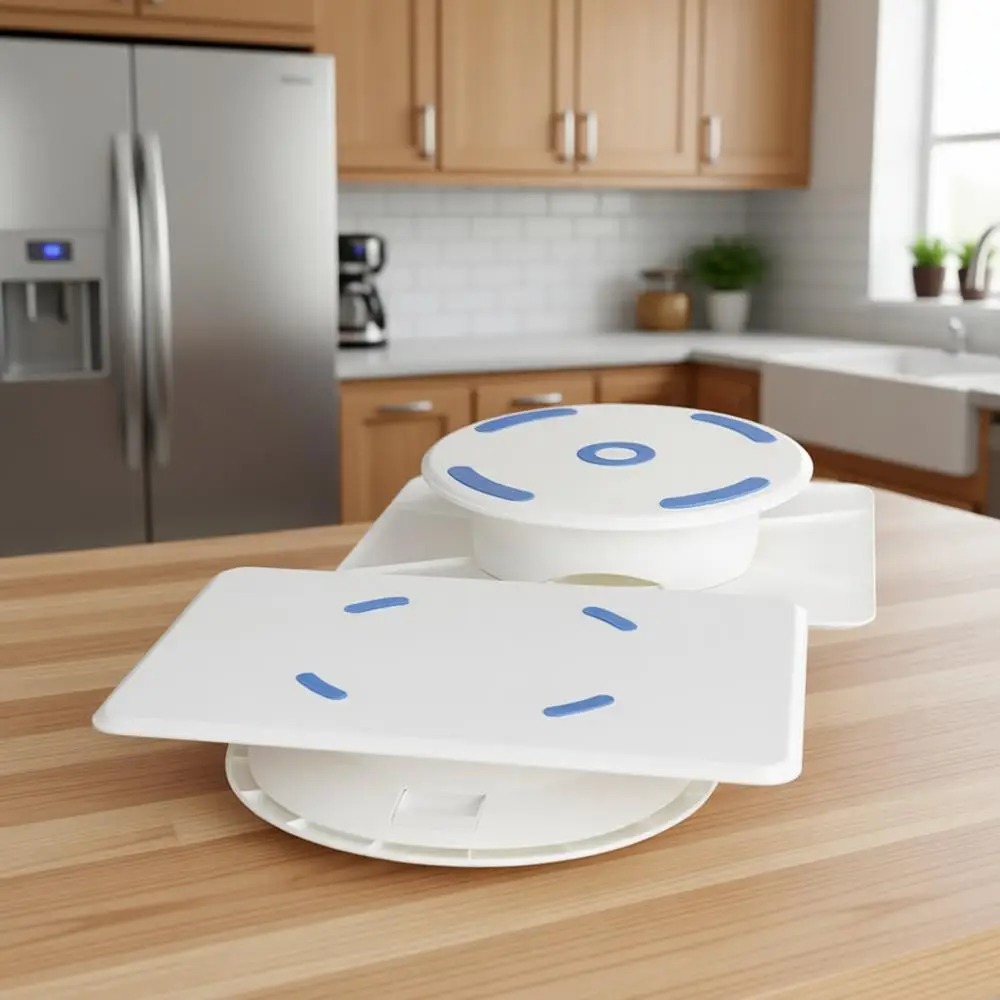 

Dual-Sided Plastic Cake Turntable, 12 Diameter, 12x16 Base, White