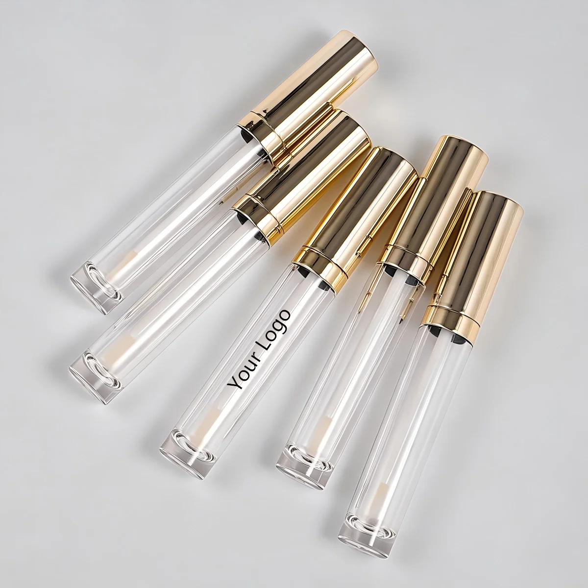 8ml Lip Gloss Tube Wholesale Private Label Makeup Empty Bottle With Round Gold Cap Liquid Blush Lipstick Container 50pcs