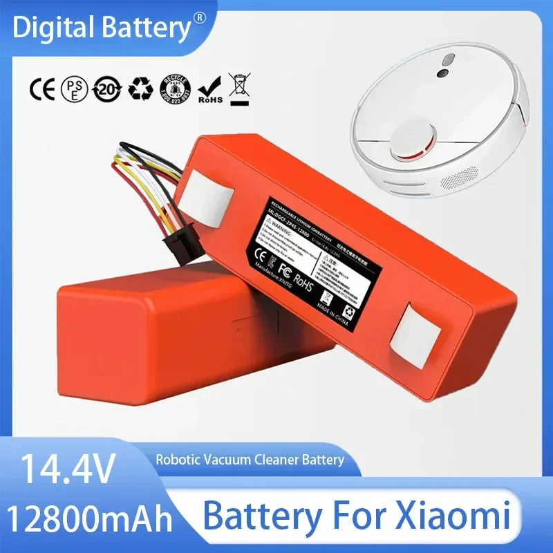 Original 14.4V 12800mAh Robotic Vacuum Cleaner Replacement Battery For Xiaomi Roborock S55 S60 S65 S50 S51 S5 MAX S6 Parts