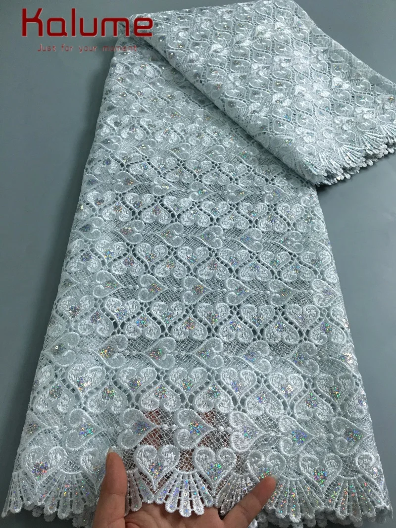 

Hot Sale Nigerian Guipure Cord Lace Fabric 2025 High Quality African Water Soluble Lace Fabric For Women Wedding Dress Material