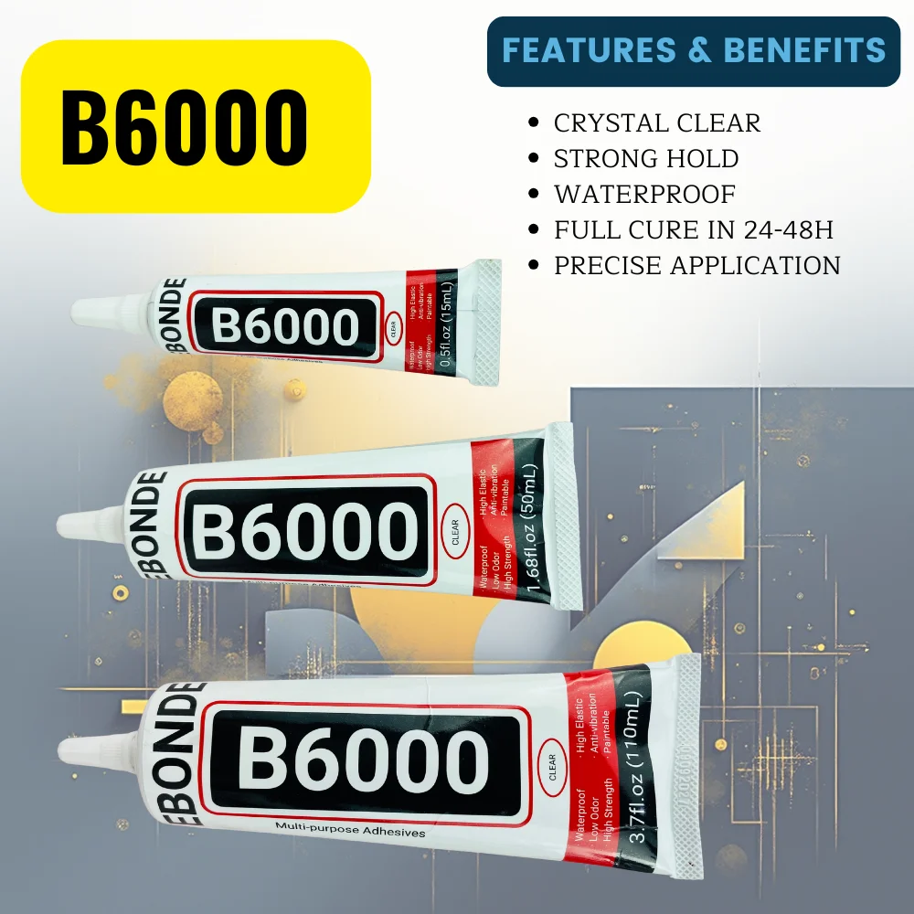 B6000 Trasparente Copertura Della Batteria Del Telefono Mobile Adesivo Incollaggio FAI DA TE Riparazione Tessuto Scarpe di Stoffa Vestito Colla Forniture Per Ufficio 15/50/110ML