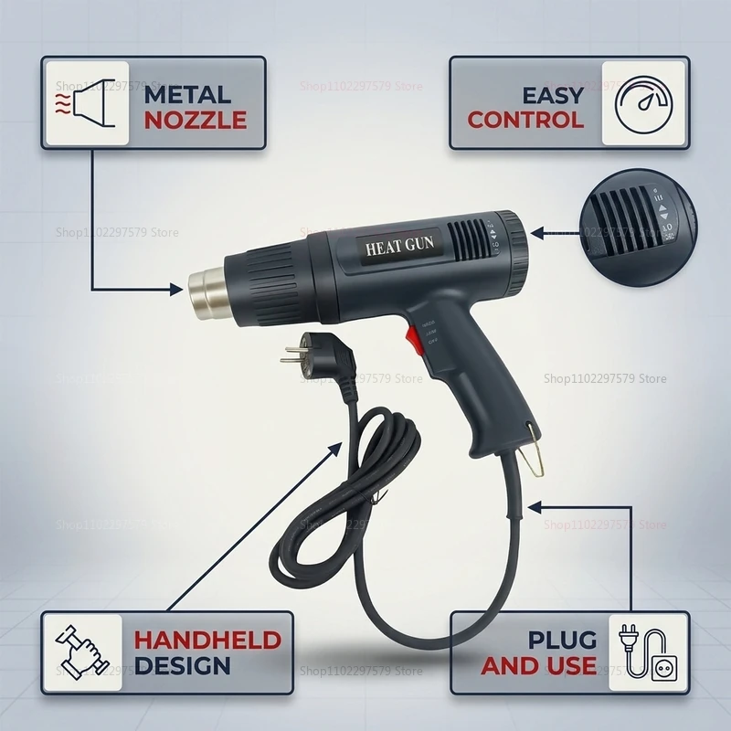 Hot Air Gun Heat Gun 2000W Variable Advanced Electric Advanced Hot Air Gun Temperatures Adjustable Electric Heat Gun
