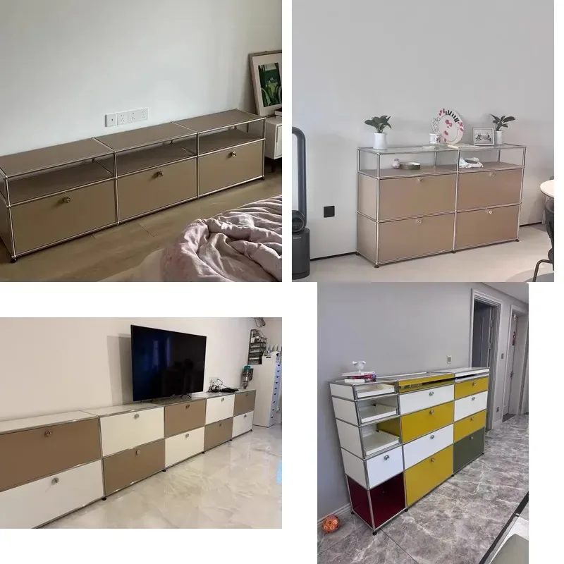 Living room custom cabinet square modular TV cabinet metal cabinet storage modular furnit