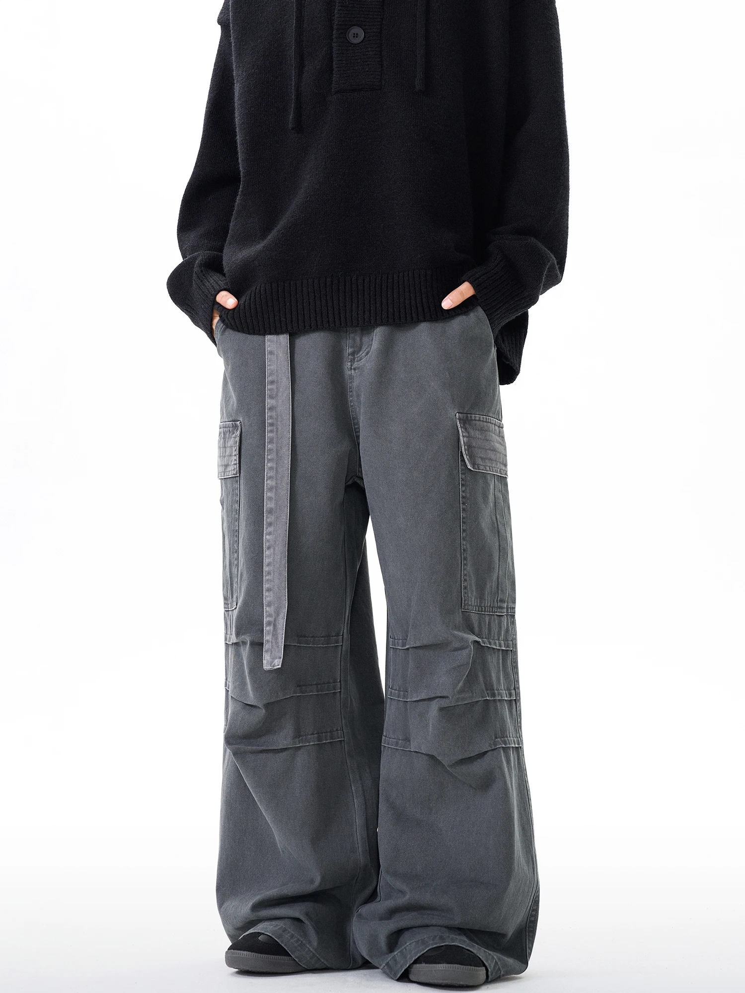 

Thumpup American Sle Винтажные рабочие брюки Мужские свободные повседневные широкие брюки Ретро повседневные брюки с талией для мужчин и женщин