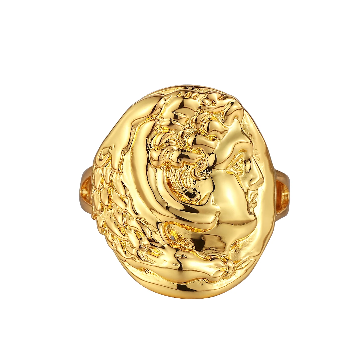 حلقة هرقل منحوتة على شكل حلقة قديمة، تصميم تمثال لوحة دائرية، حلقة إيمان، حجم فتحة قابل للتعديل #6