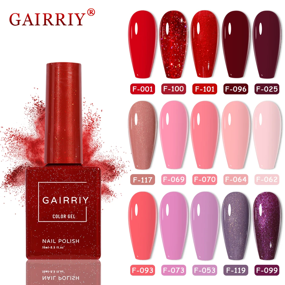 Gairriy Nails Polish 120 Colors/set Red Black Color Nail Polish 15ml UV Permanent Seedling Varnish Hybrid Nail Art Salon Glitter