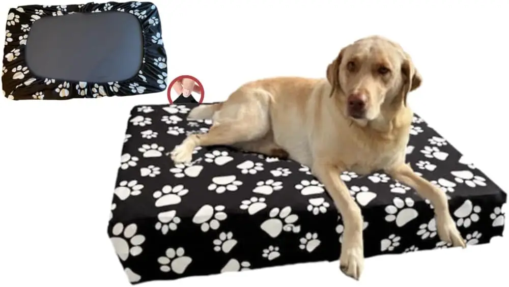 

Чехол Furever для собачьей кровати — эластичный, мягкий чехол для кровати для домашних животных — универсальный — легко снимается (без молнии), черный/большой