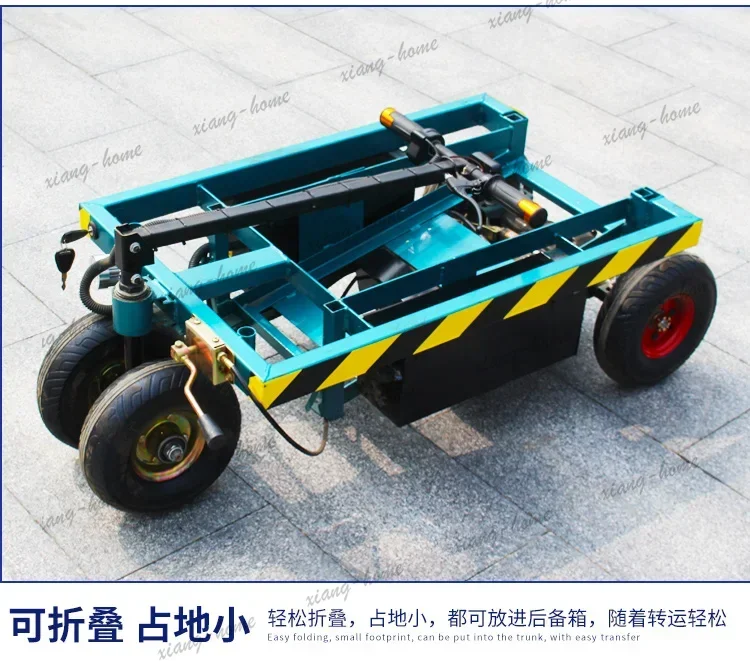 FG  Electric Folding Flatbed Cart for Transporting Tiles and Building Materials, Hand-Pulled Lightweight Portable Small Trai