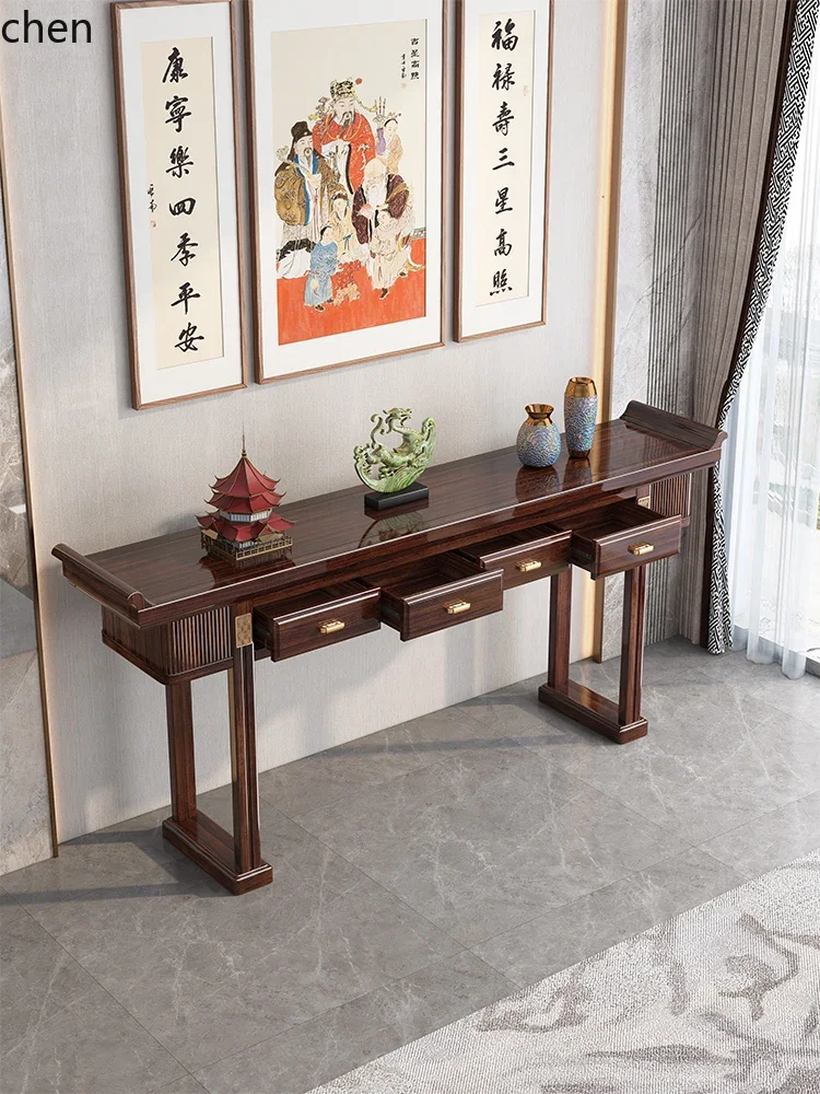 DSAebony solid wood strip table, Shentai table for household use, Zhongtang table incense strip table