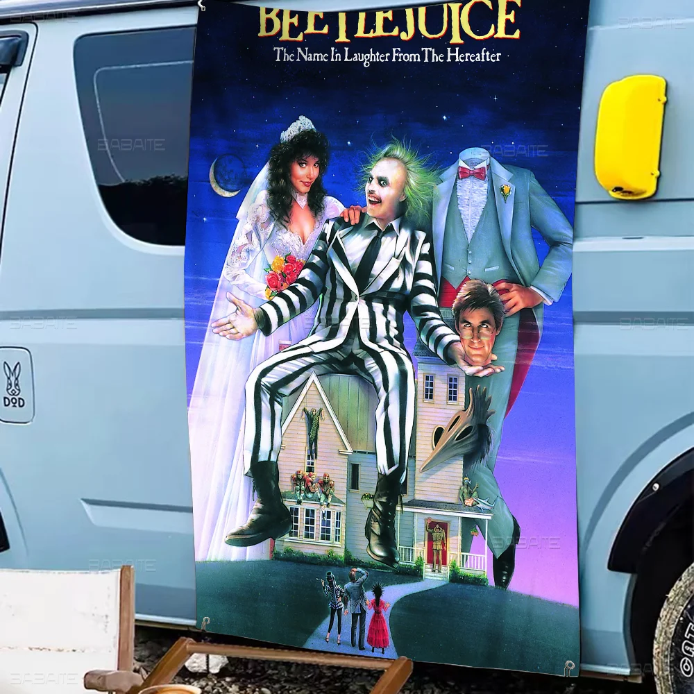 Vintage Beetlejuice 2 Movie Large Size Shop Art Promotion Advertising Booth Flag Hanging Banners