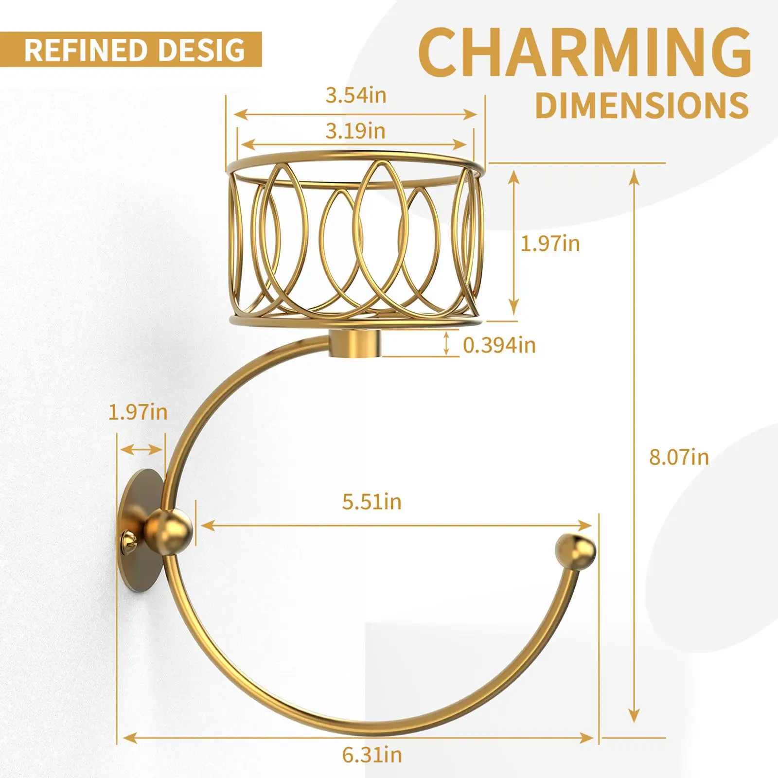 

Hand Towel Holder Hand Towel Ring Bag Coat Napkin Sturdy Vintage Style Robe for Bathroom for Kitchen Toilet Wall Decor Indoor