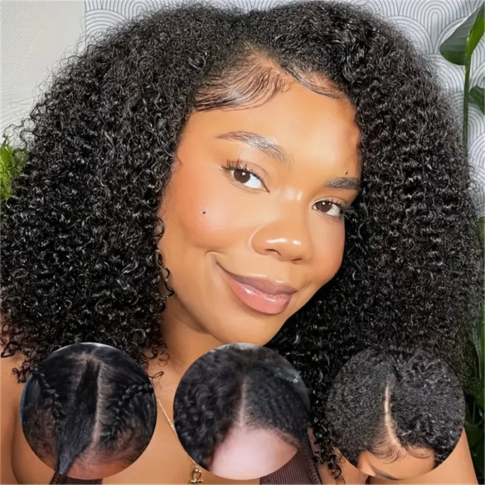 Short Curly Deep Wave Synthetic Bob Wig Natural Black Glueless Curly Bob High Density Afro Curly Wave Wigs On Sale Clearance