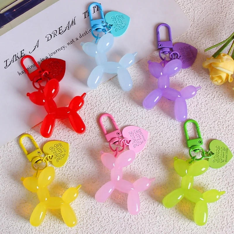 Balloon Dog Keychain Models for Girls Sweet Ins Style Balloon Dog Phone Chain Key Buckle Accessories Bag Pendant Toys New