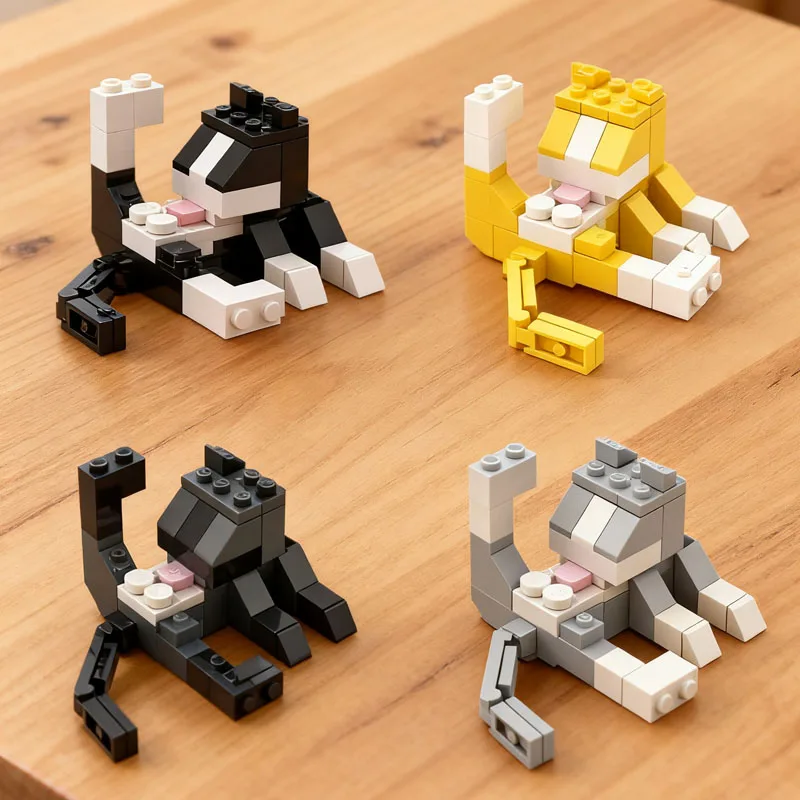 Zestaw Modelarski Zabawka dla Kota Zabawki Zwierzęce dla Dzieci Zabawki Kreatywne Klocki Montessori Zestaw do Składania Prezent dla Dzieci Klocki Konstrukcyjne