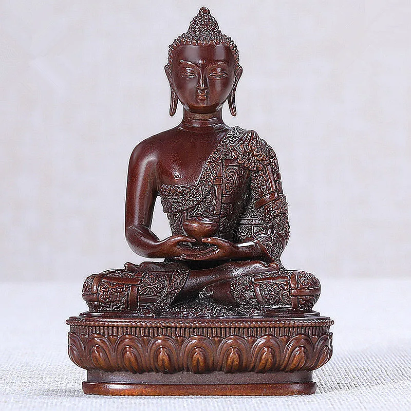 

7cm Color Mini Copper Amitabha Statue Buddha Handle Pocket Retro Carving Tranic Temple Decorate Bodhisattva Figurine