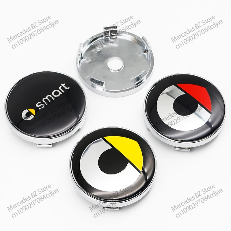 Llantas de rueda de coche, accesorios de decoración de centro de cubo, pegatinas para Mercedes Smart Fortwo Forfour 453 451 Roadster, 4 piezas, 56MM, 60MM